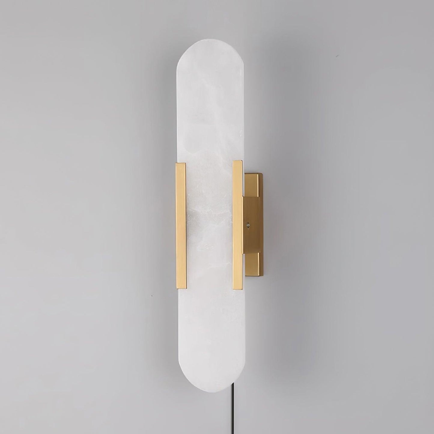 Melange Elongated Plug-in Sconce LED Wall Light Brass Accent