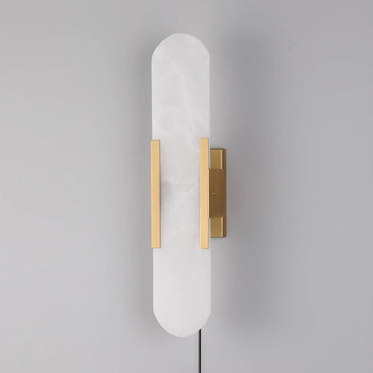 Melange Elongated Plug-in Sconce LED Wall Light Brass Accent