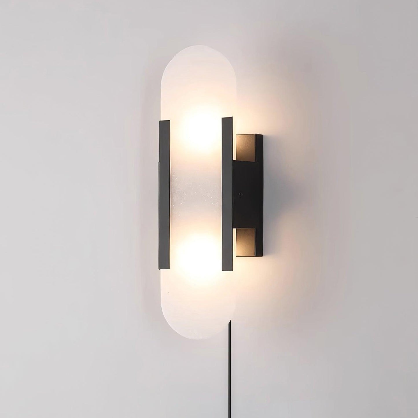 Melange Elongated Plug-in Sconce LED Wall Light Brass Accent