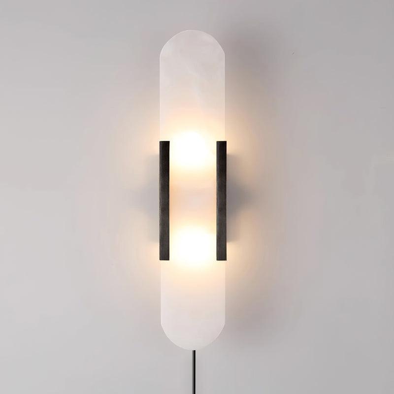 Melange Elongated Plug-in Sconce LED Wall Light Brass Accent