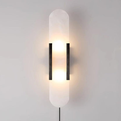 Melange Elongated Plug-in Sconce LED Wall Light Brass Accent