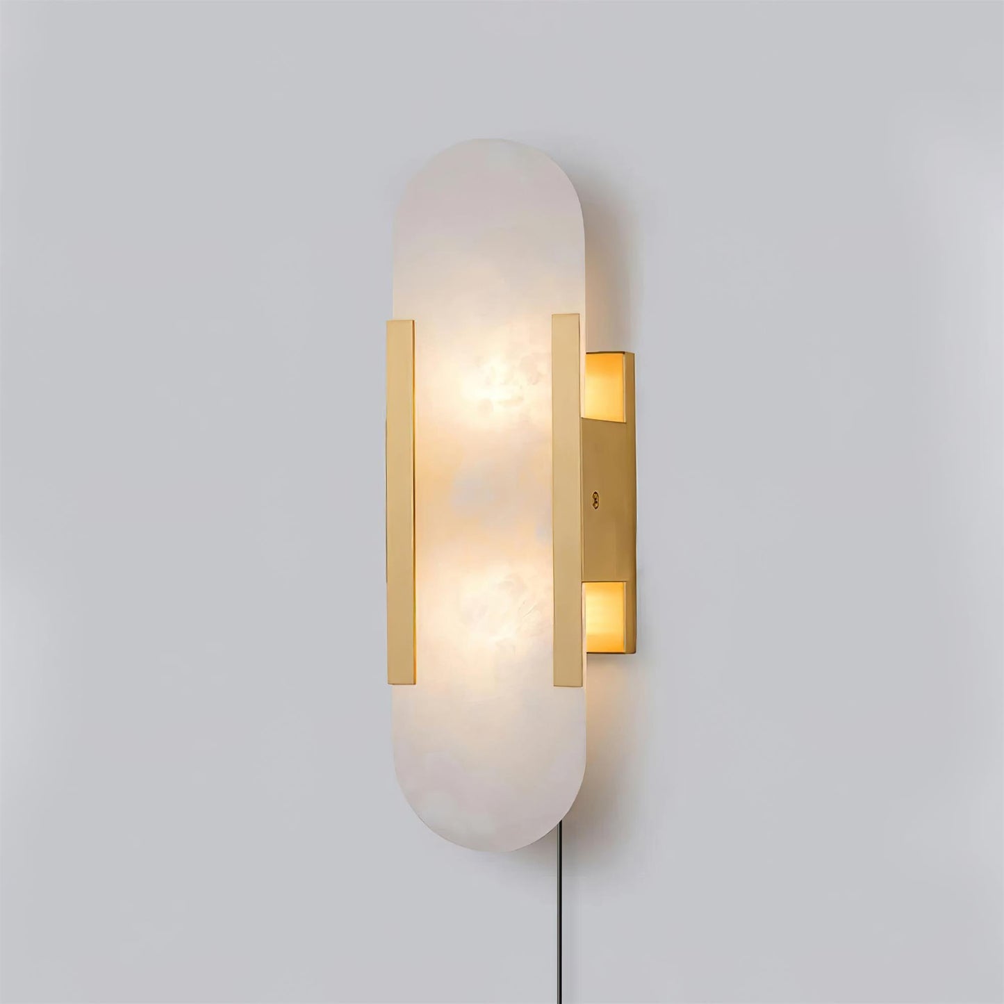 Melange Elongated Plug-in Sconce LED Wall Light Brass Accent