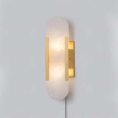 Melange Elongated Plug-in Sconce LED Wall Light Brass Accent