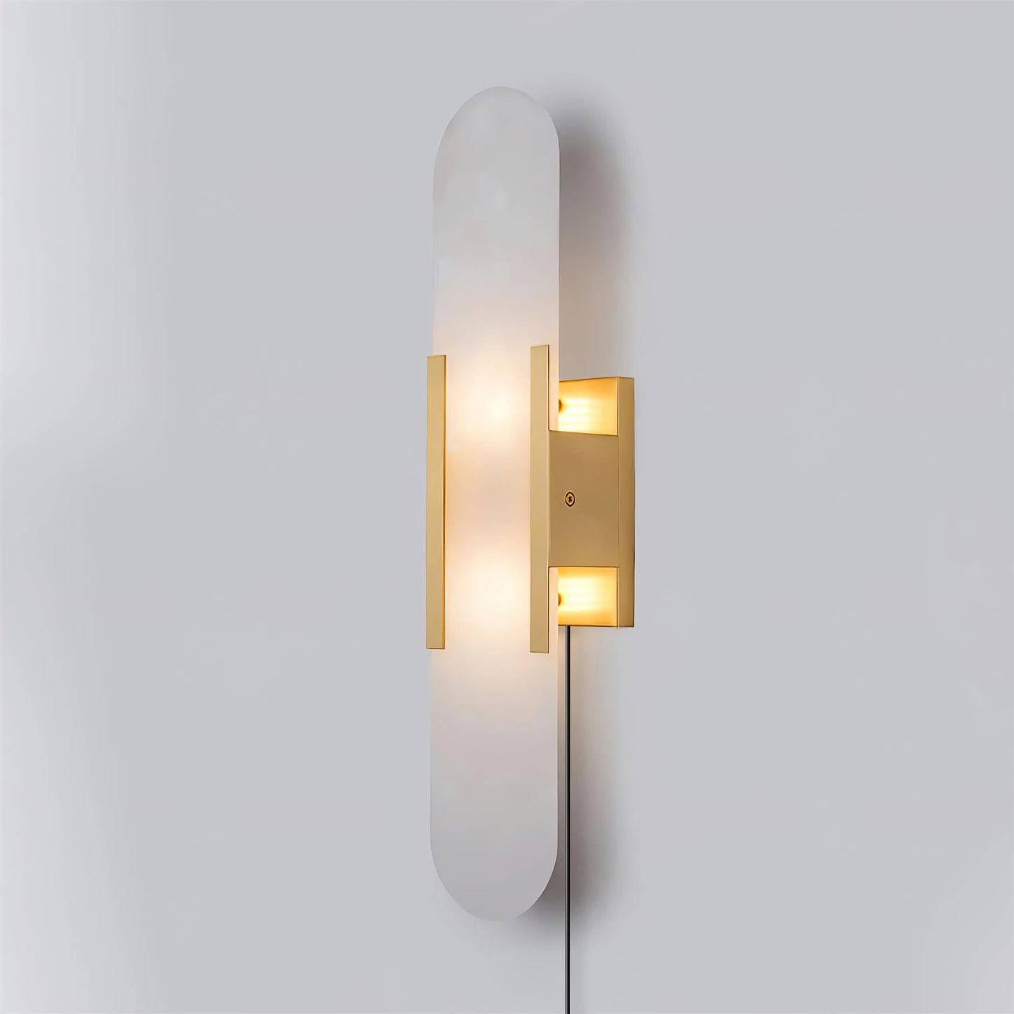 Melange Elongated Plug-in Sconce LED Wall Light Brass Accent
