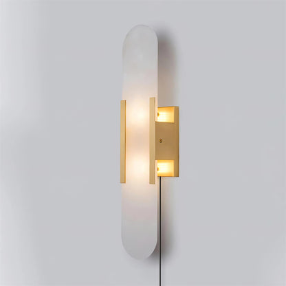 Melange Elongated Plug-in Sconce LED Wall Light Brass Accent