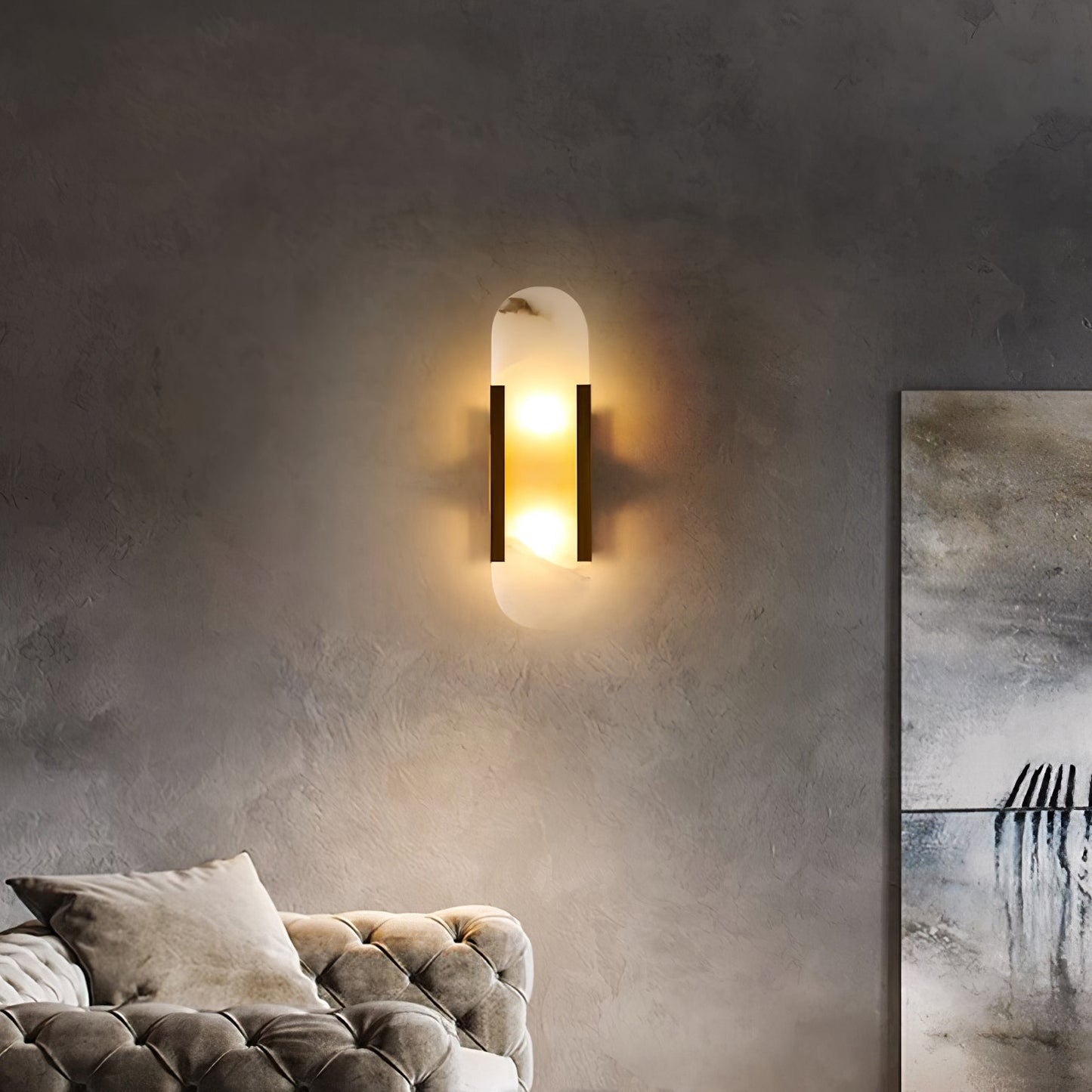 Melange Elongated Alabaster Wall Lamp - LED Indoor Lighting