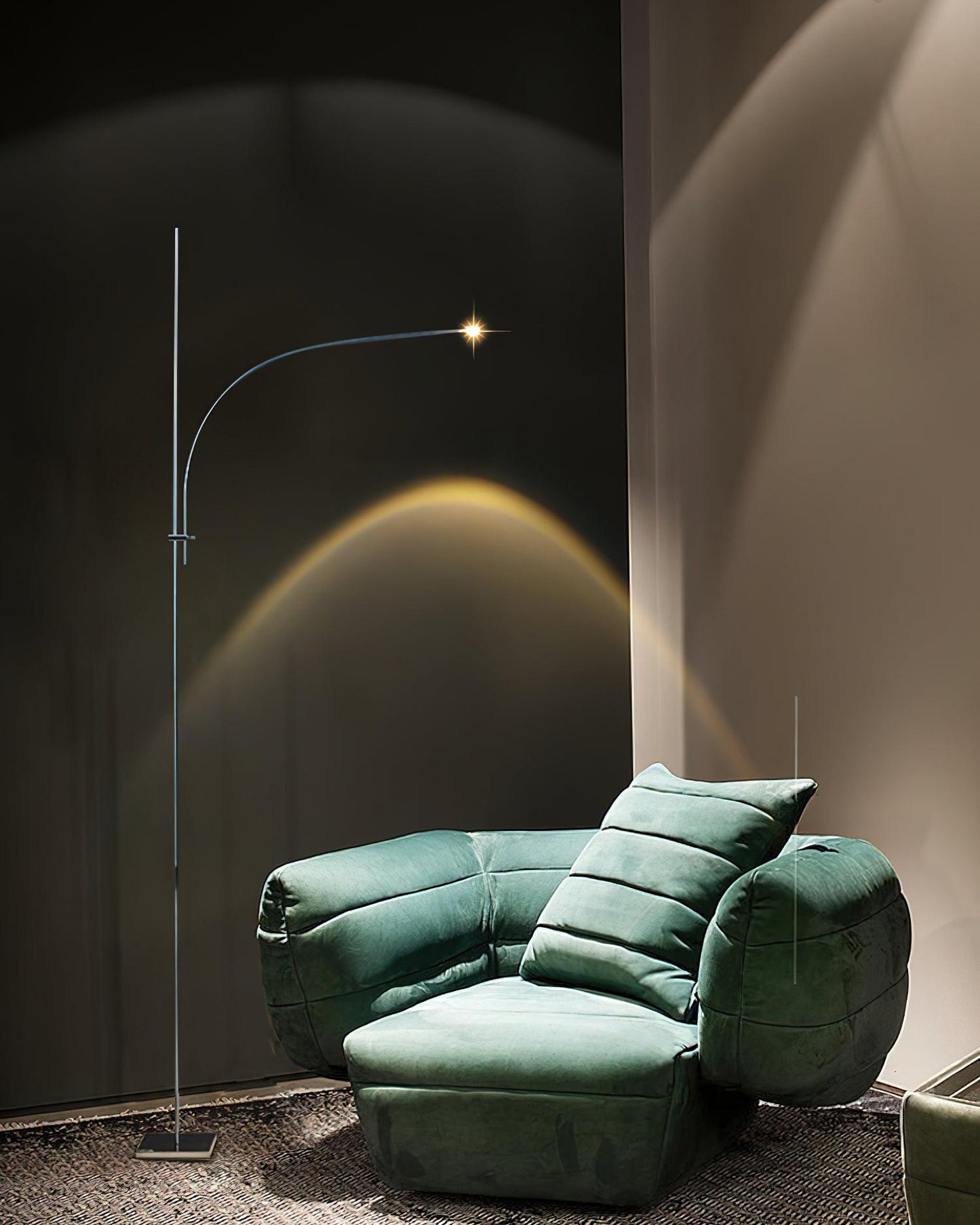 Metal Body Graceful Floor Lamp with Integrated LED Light