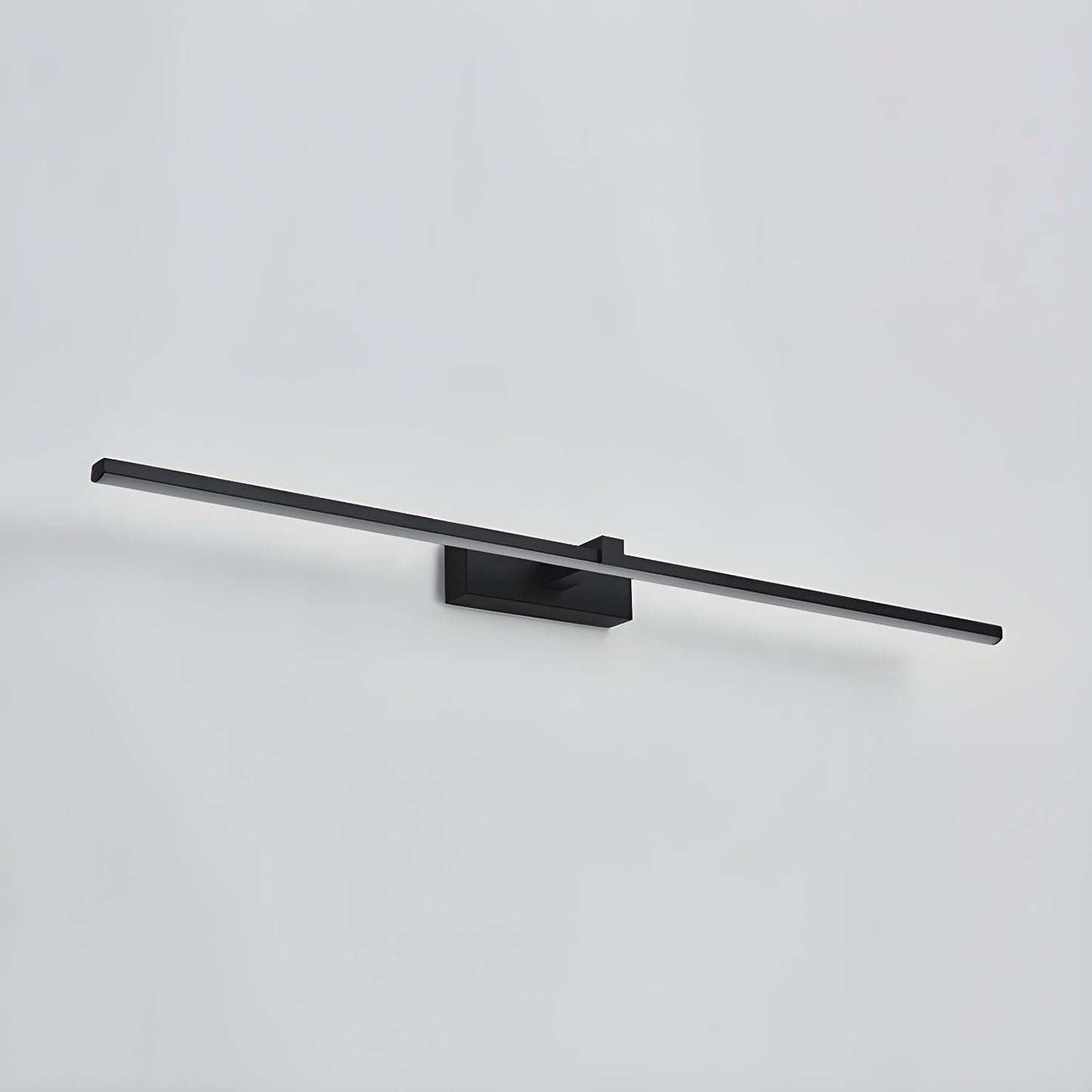Metal Linear Mirror Wall Light with LED - Black Finish