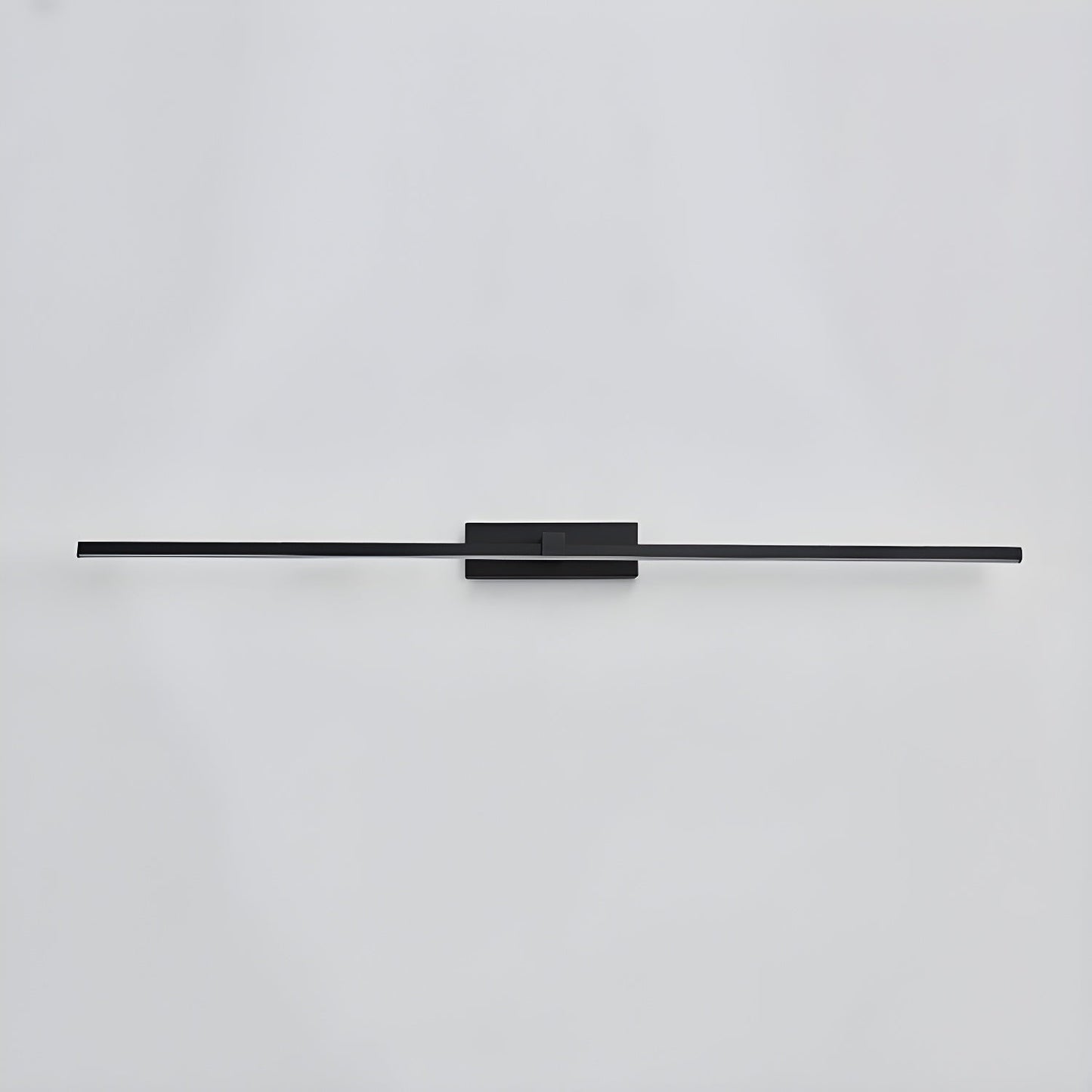 Metal Linear Mirror Wall Light with LED - Black Finish