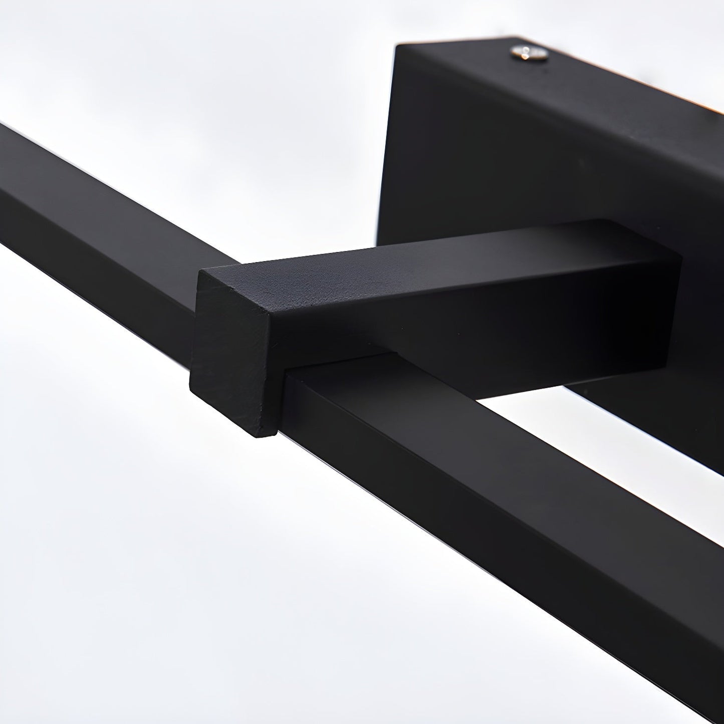 Metal Linear Mirror Wall Light with LED - Black Finish