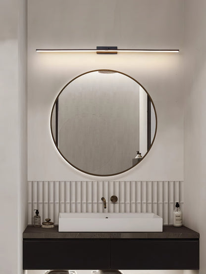 Metal Linear Mirror Wall Light with LED - Black Finish