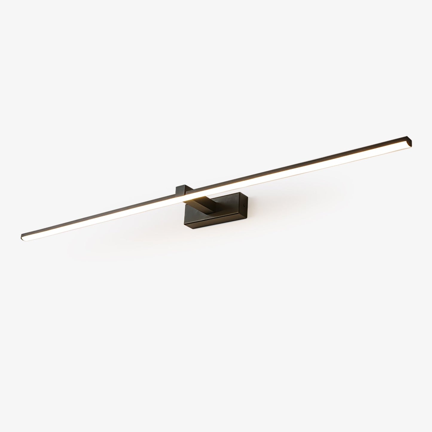 Metal Linear Mirror Wall Light with LED - Black Finish