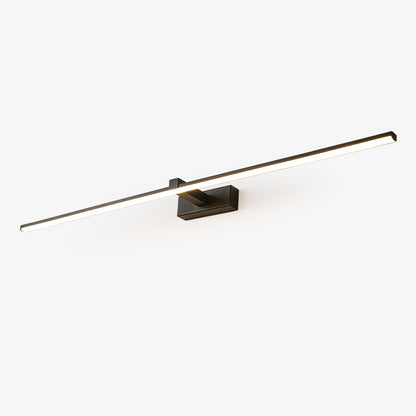 Metal Linear Mirror Wall Light with LED - Black Finish