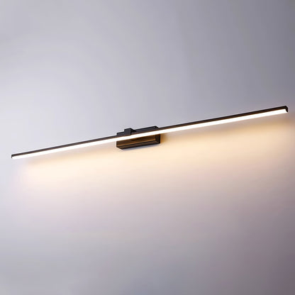 Metal Linear Mirror Wall Light with LED - Black Finish