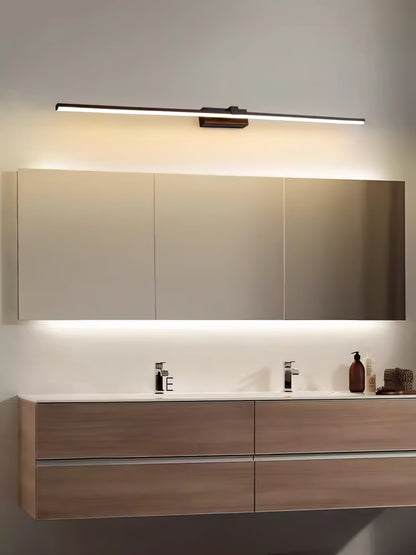 Metal Linear Mirror Wall Light with LED - Black Finish