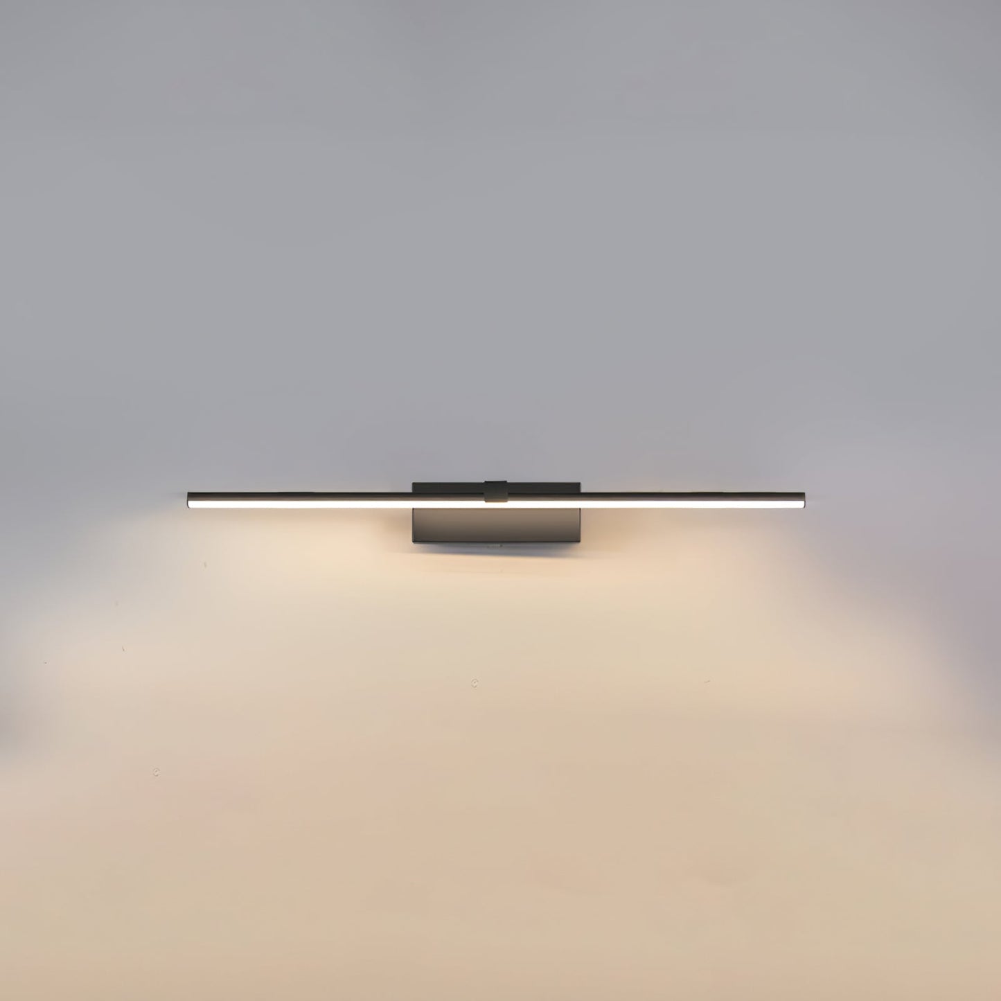 Metal Linear Mirror Wall Light with LED - Black Finish