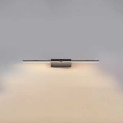 Metal Linear Mirror Wall Light with LED - Black Finish