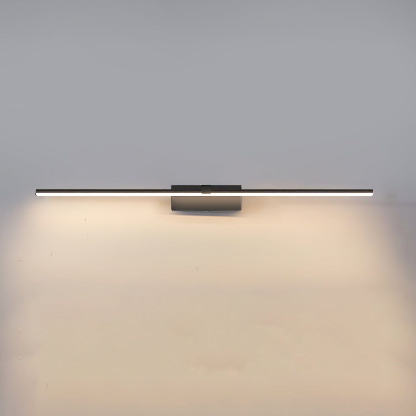 Metal Linear Mirror Wall Light with LED - Black Finish