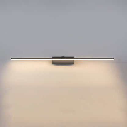 Metal Linear Mirror Wall Light with LED - Black Finish