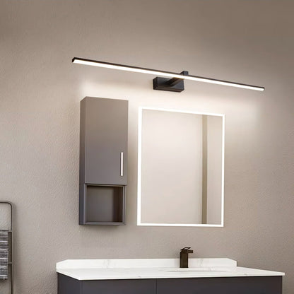 Metal Linear Mirror Wall Light with LED - Black Finish