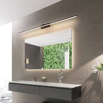 Metal Linear Mirror Wall Light with LED - Black Finish