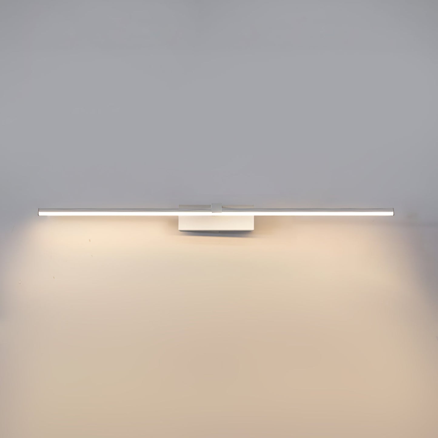 Metal Linear Mirror Wall Light with LED - Black Finish
