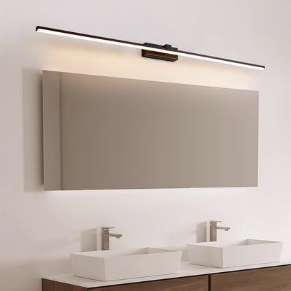 Metal Linear Mirror Wall Light with LED - Black Finish