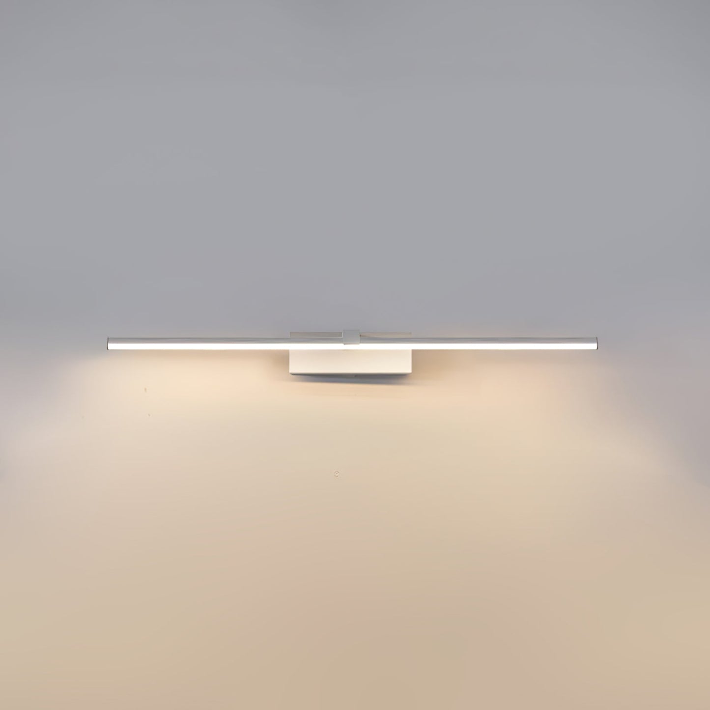 Metal Linear Mirror Wall Light with LED - Black Finish