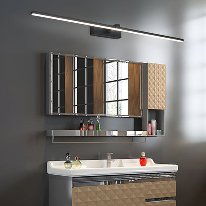 Metal Linear Mirror Wall Light with LED - Black Finish