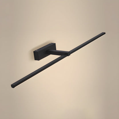 Metal Linear Mirror Wall Light with LED - Black Finish