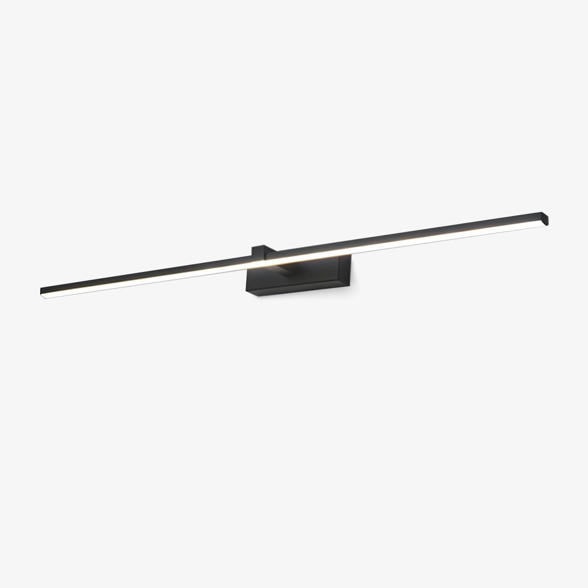 Metal Linear Mirror Wall Light with LED - Black Finish