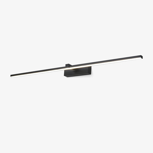 Metal Linear Mirror Wall Light with LED - Black Finish