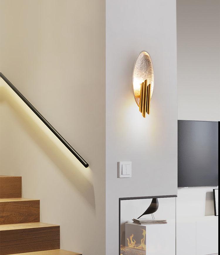 Metal Sconce Wall Light - Gold & Black Finish, LED, Indoor