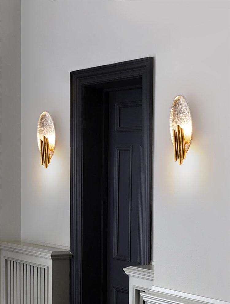 Metal Sconce Wall Light - Gold & Black Finish, LED, Indoor