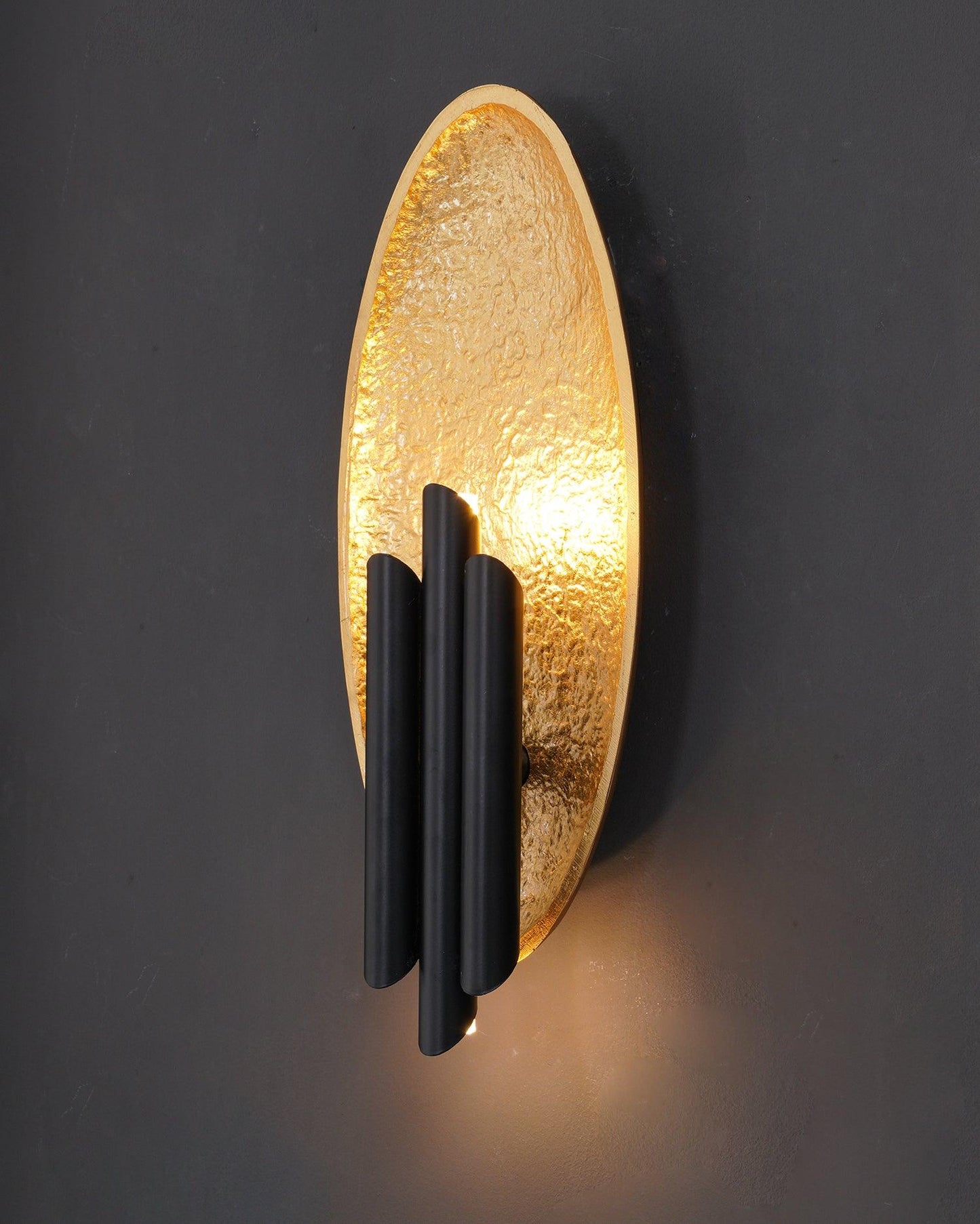 Metal Sconce Wall Light - Gold & Black Finish, LED, Indoor
