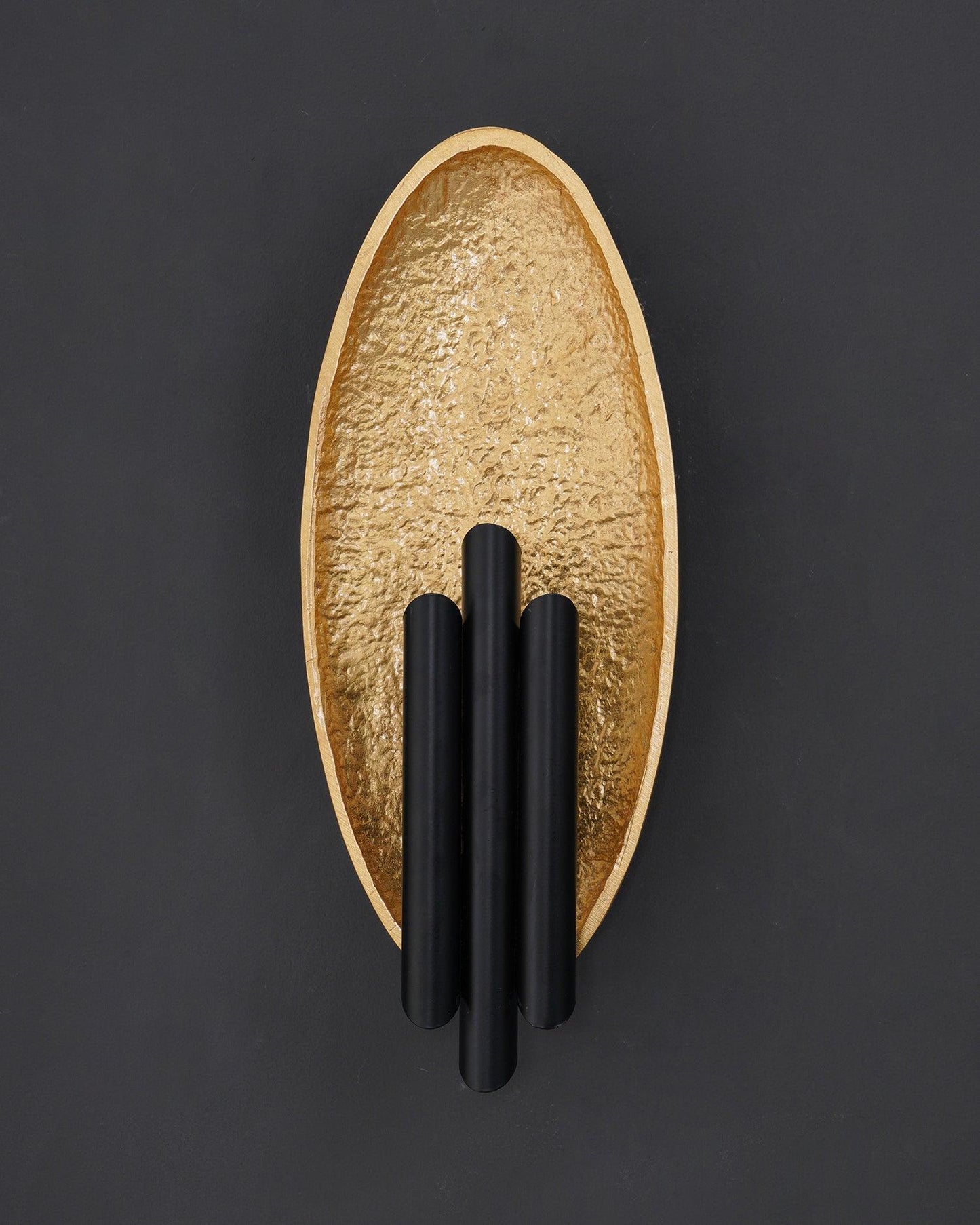 Metal Sconce Wall Light - Gold & Black Finish, LED, Indoor