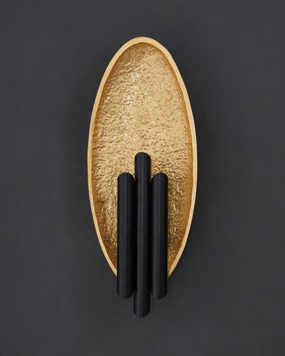 Metal Sconce Wall Light - Gold & Black Finish, LED, Indoor