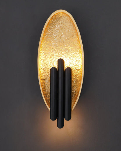 Metal Sconce Wall Light - Gold & Black Finish, LED, Indoor