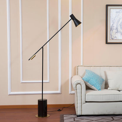 Metro Floor Lamp with Black Marble Base and LED Light