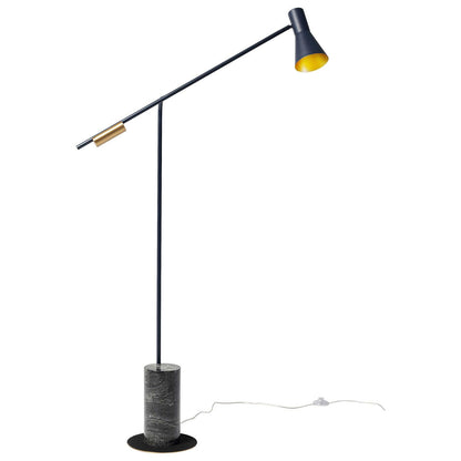 Metro Floor Lamp with Black Marble Base and LED Light