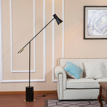 Metro Floor Lamp with Black Marble Base and LED Light