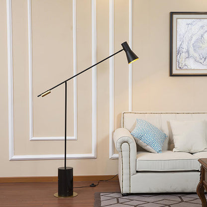 Metro Floor Lamp with Black Marble Base and LED Light