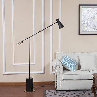 Metro Floor Lamp with Black Marble Base and LED Light