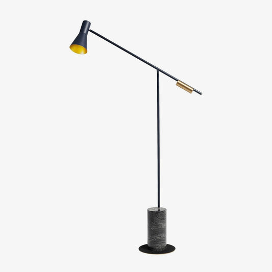 Metro Floor Lamp with Black Marble Base and LED Light