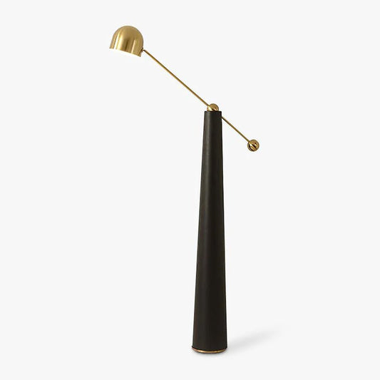 Metronome Floor Lamp - LED, Metal & Leather Design, Indoor
