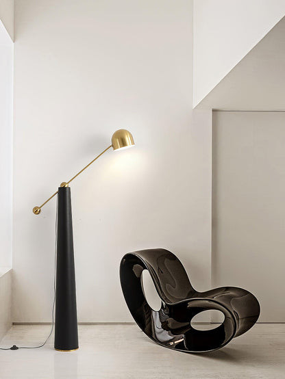 Metronome Floor Lamp - LED, Metal & Leather Design, Indoor