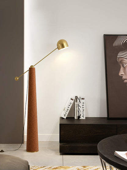 Metronome Floor Lamp - LED, Metal & Leather Design, Indoor