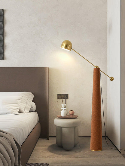 Metronome Floor Lamp - LED, Metal & Leather Design, Indoor
