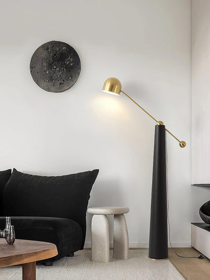 Metronome Floor Lamp - LED, Metal & Leather Design, Indoor