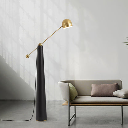 Metronome Floor Lamp - LED, Metal & Leather Design, Indoor
